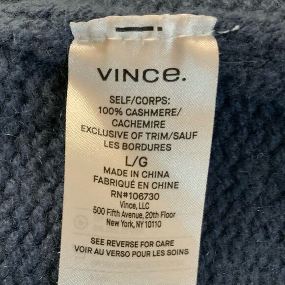 Vince 100% Cashmere Sweater Women Size Large Pullover Crew Neck Knitted Top - Picture 9 of 10